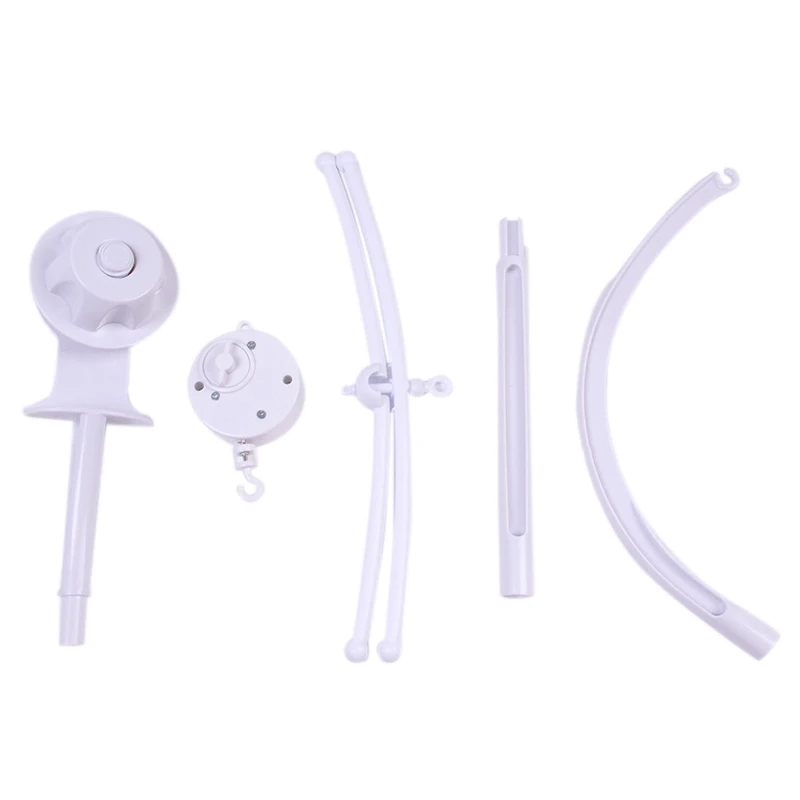 

Pure White Baby Toy Rattles Bracket Cot Mobile Bed Bbell Toys Holder Arm Bracket
