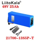 Аккумулятор LiitoKala для электровелосипеда, 48 В, 25 А  ч, треугольный, 21700, 5000 мА  ч, 13S5P, 1500 Вт, аккумулятор для электровелосипеда, 48 В, 25 А  ч