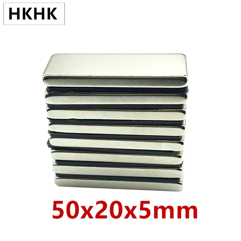 10 шт./лот N52 прямоугольный магнит 50x20x5 неодимовый 50*20*5 NdFeB квадратный