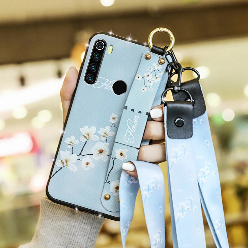 Чехол со стразами и ремешком для Xiaomi Redmi Note8 8T 8Pro 4X 5 5A 5Pro 6A 7A 9 9S Note9Pro Max ремешок на
