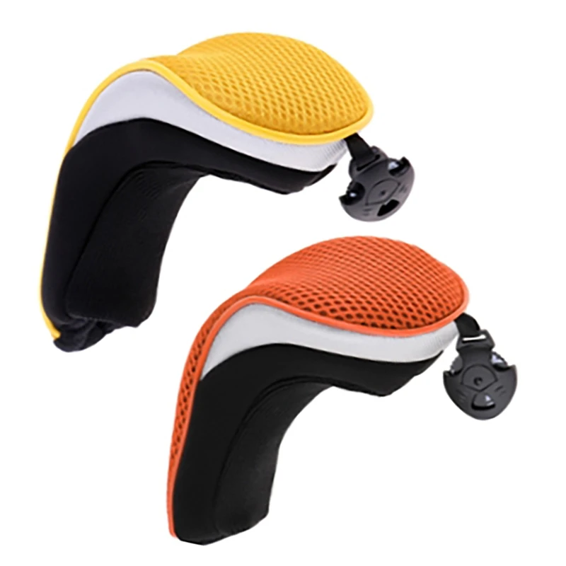 

2 предмета для игры в гольф клуб шлем Гибридный головной убор протектор чехол со сменными номер тега, желтый и оранжевый
