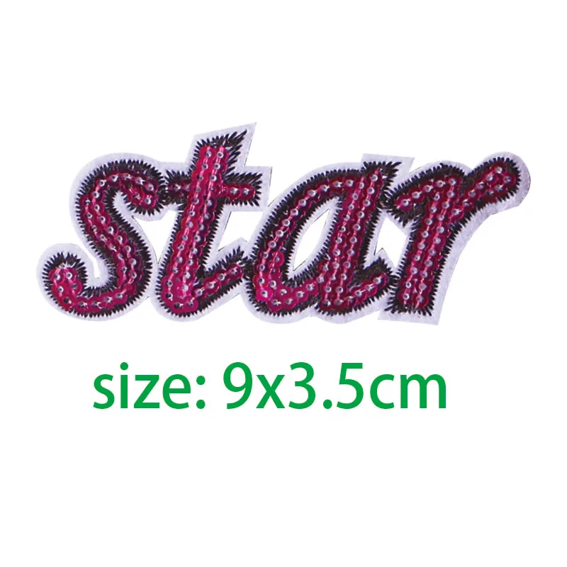 2 Pcs Cartoon Decorative Stars scissors Sequin icon Embroidered Applique Patches For DIY Iron on Badges Stickers a backpack | Дом и сад