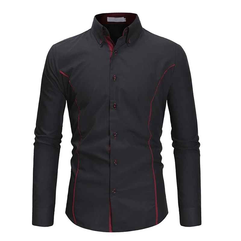 Casual Men's Social Shirt Men Personality Long-sleeved Blouse Top Long Sleeve |