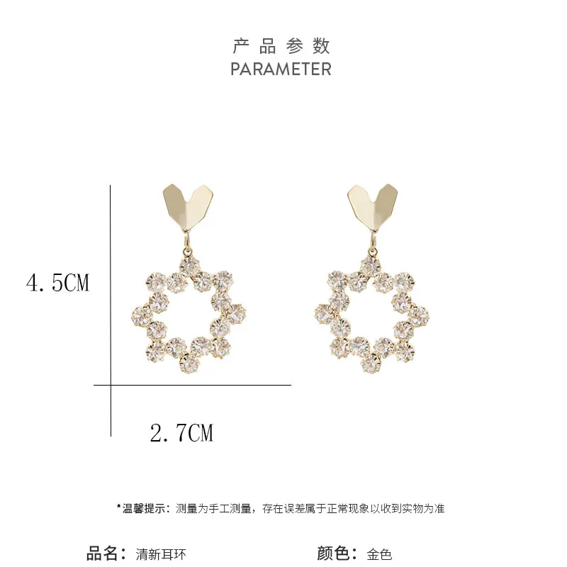 

Fashion Exquisite Geometric Square Crystal Zircon Pendant Earrings for Women 2021 New Korean Earrings Jewelry Accessories Gift
