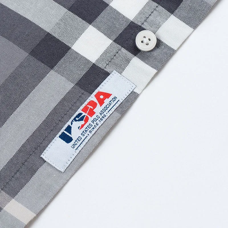 США Мужская хлопковая рубашка в клетку с длинным рукавом | одежда