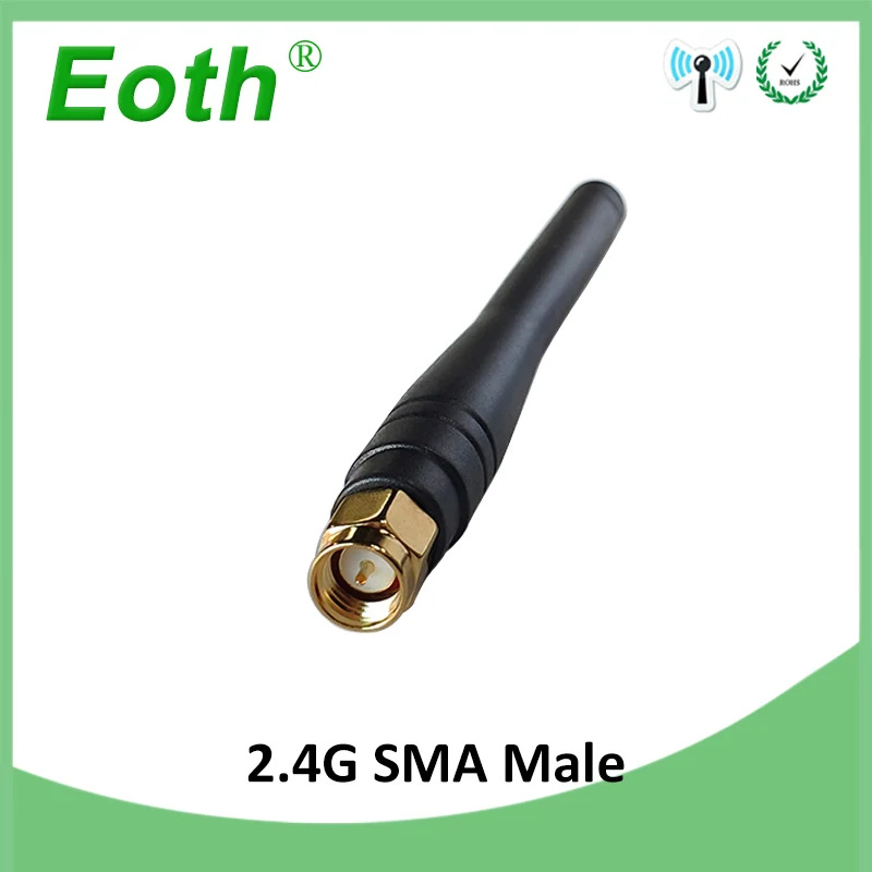 EOTH 10pcs 2.4g antenna 3dbi sma male wlan wifi 2.4ghz antene pbx iot module router tp link signal receiver antena high gain