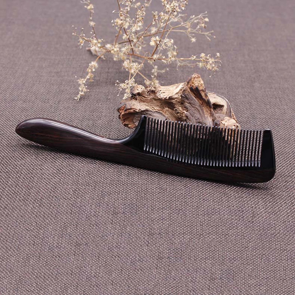 

Ebony Hair Comb Prevent Hair Loss Massage Brush Styling Hairbrush Straight Curly Scalp Massage Anti-Static Improve Hair Growth