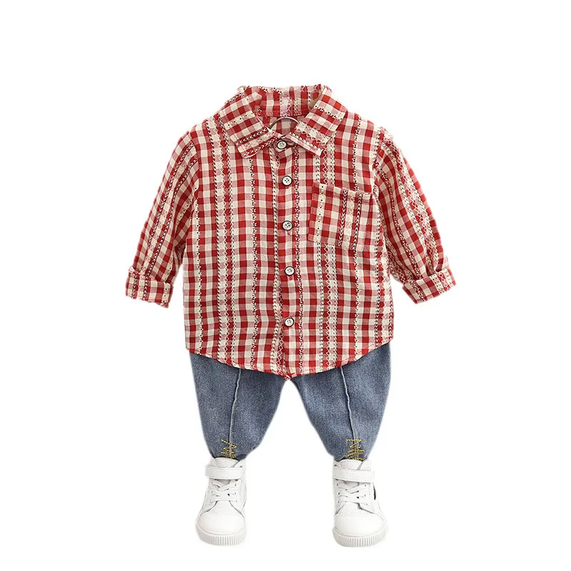 Новый весенне осенний костюм для маленьких девочек детская хлопковая рубашка и
