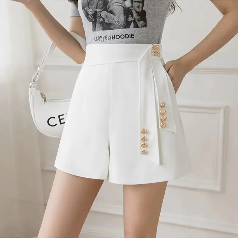 

Fashion Shorts Women Summer 2021 New Design High Waist Slimming A- Line Wide Leg Casual Short Trousers S-XL