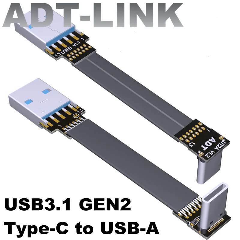 

Новинка 3A USB 3.1 Type-C для телефона 2 10G/Bps лента плоский кабель вверх вниз угловой S-образный USB 3.1 Type-C Быстрая зарядка удлинитель данных