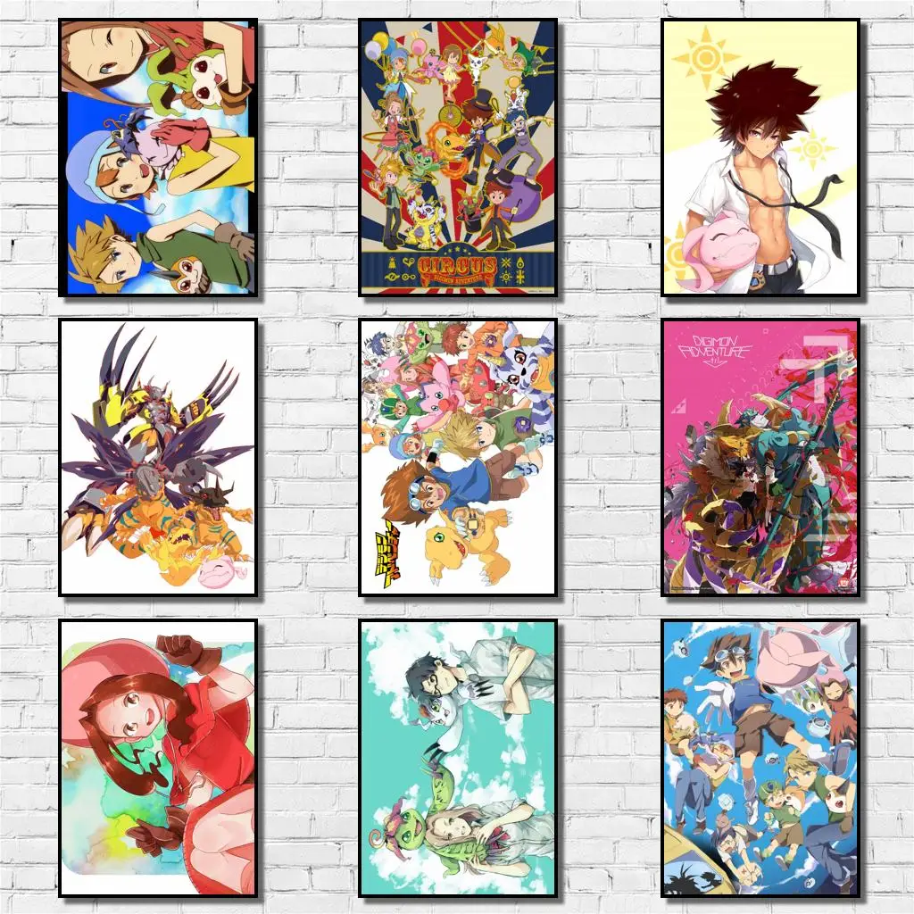 

46 дизайнов аниме Digimon Приключения белый бумажный плакат художественные красивые наклейки на стену для кофейни бара