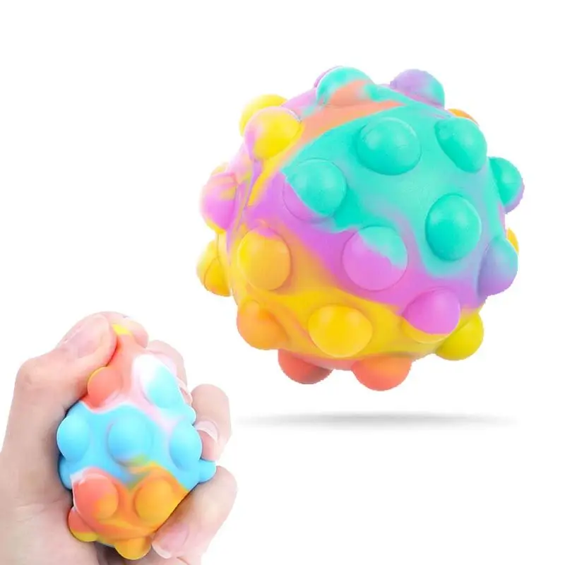 

Шарик из пузырьков, 3D мяч из пузырьков для декомпрессии, силиконовая Радужная цветная игрушка для снятия стресса на кончик пальца, игрушка д...