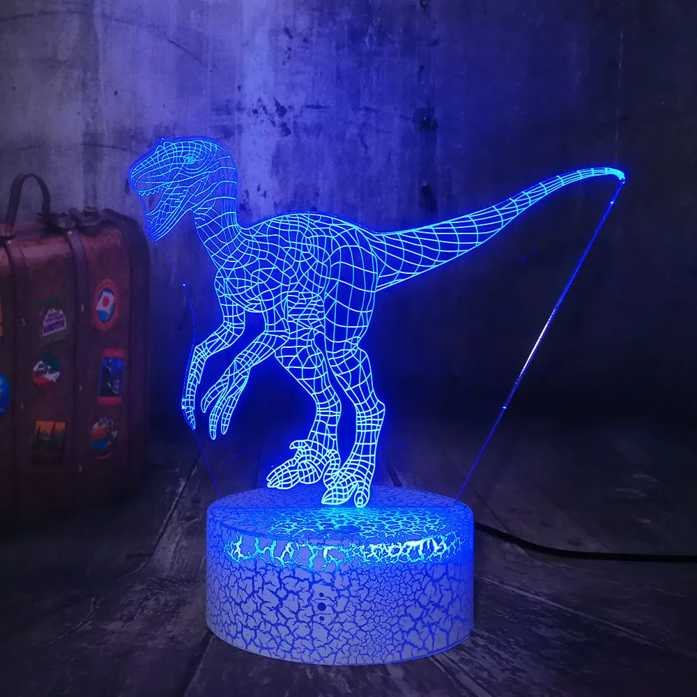 Светодиодный ночсветильник для мальчиков 3D Динозавр мир Юрского периода