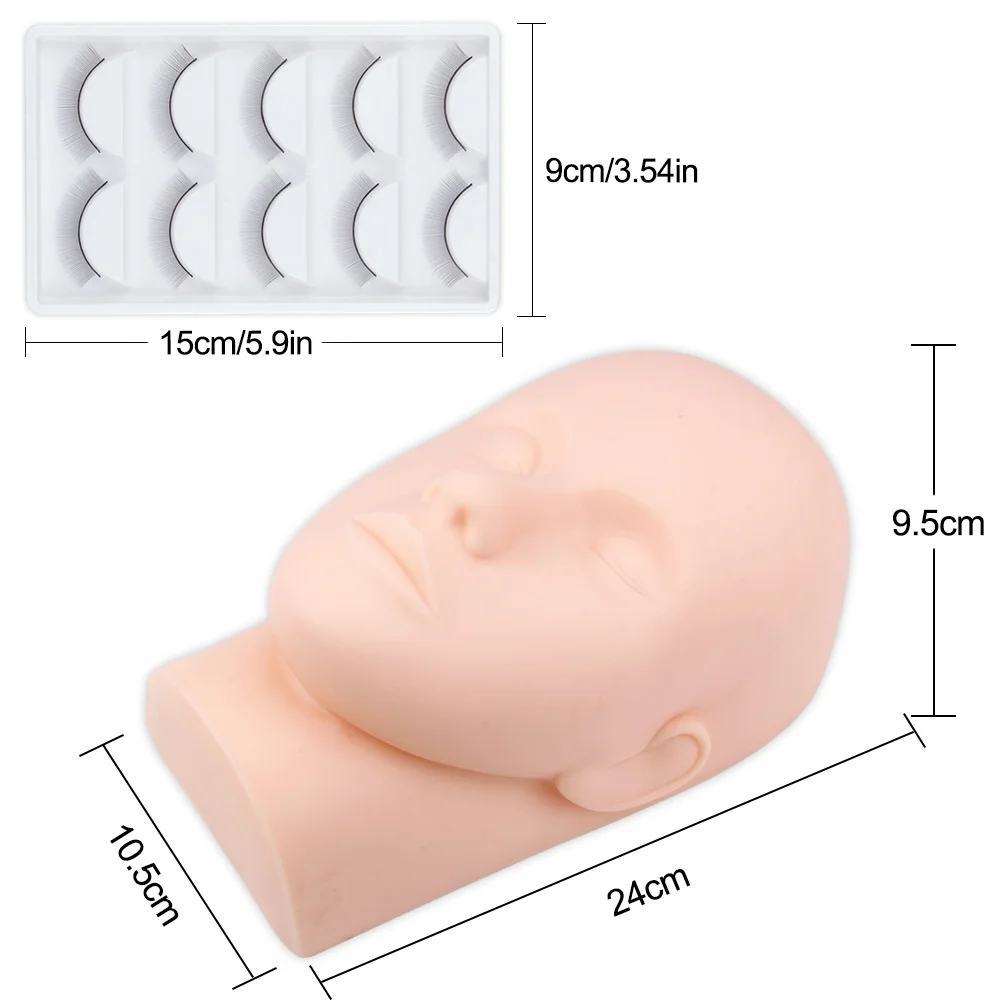 Тренировочный силиконовый манекен для накладных ресниц набор обучения новичкам