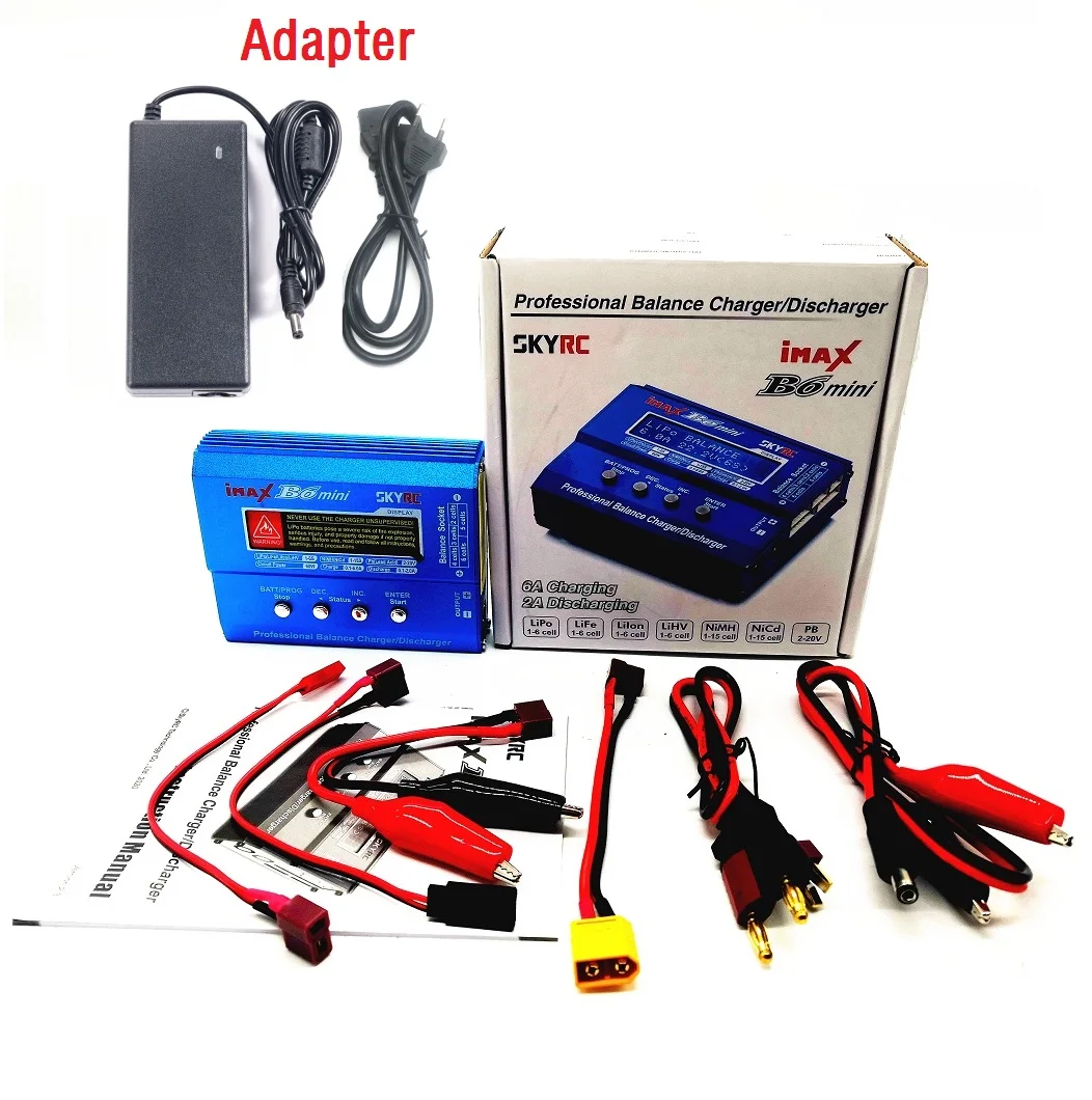 

SKYRC iMAX B6 Mini 60w Lipo Balance Charger Discharger + 15V 6A Power Adapter for RC Battery Helicopter Drone