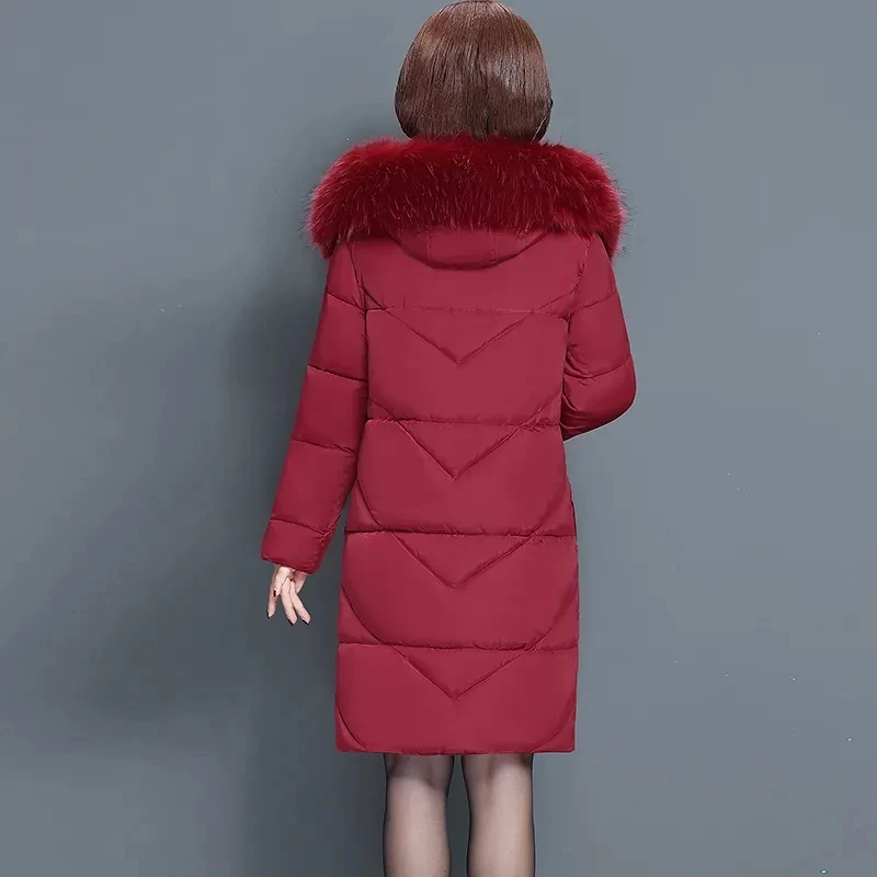 Middle-Aged Elderly Winter Coat Women Mid-Length Mother Wear Down Padded Jacket 200 Catties Middle-Aged Padded Outwear