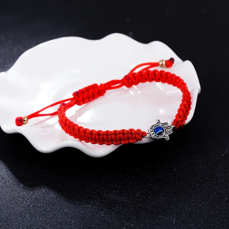 Турция с клипсами Дурной глаз Подвески в виде руки хамсы Браслет красная нить