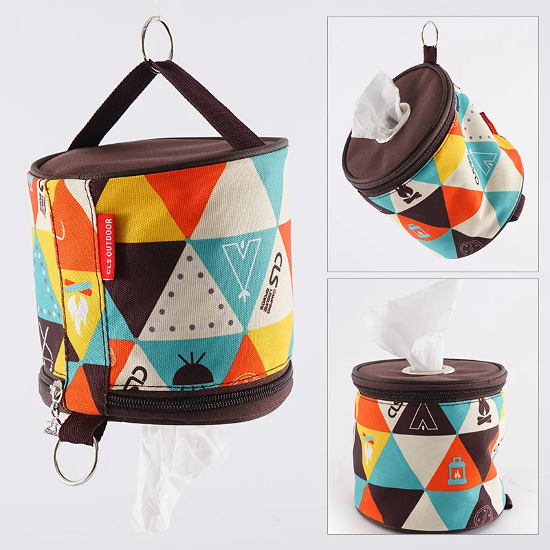 

Outdoor Camping National Style Folding Toilet Paper Tissue Case Holder Portable Travel Napkin Storage Bag Durable Box Drop Ship