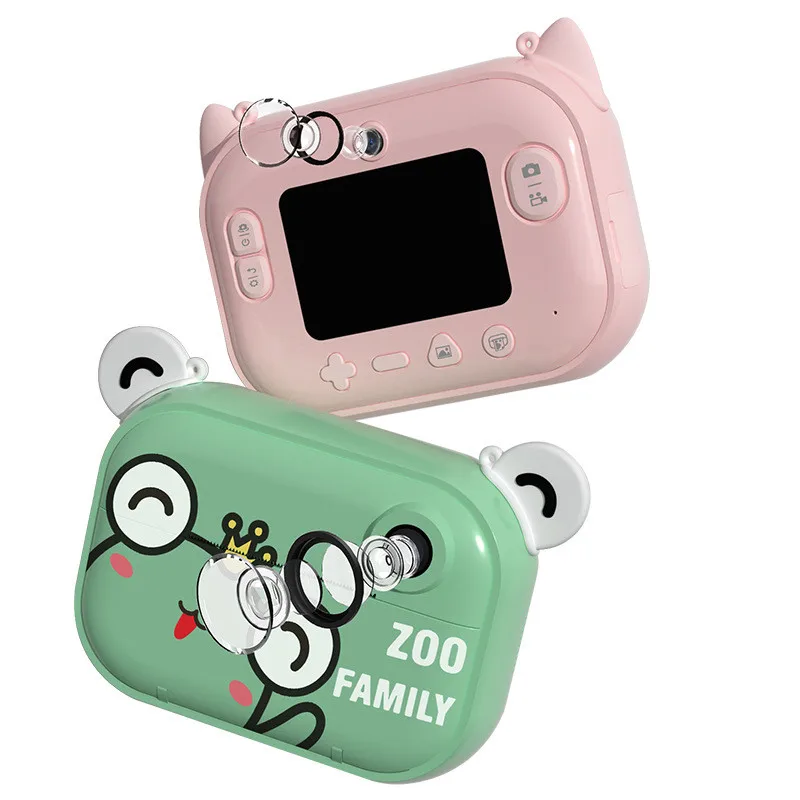 

Cute HD Kids Instant Thermal Printer Camera Dual Lens with LED Flash IPS Screen Video Children Outdoor Gift Sticker Photo#R30