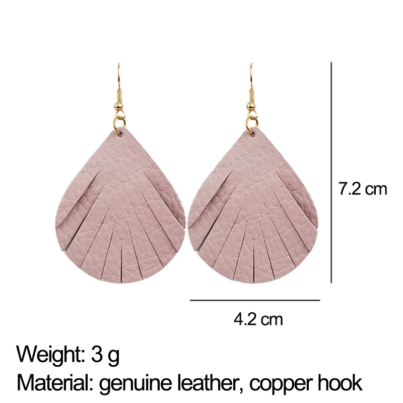 Cpop розовые серьги капли из натуральной кожи для женщин модные кожаные ювелирные