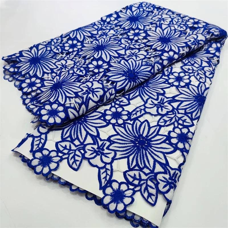 

Soft Water Soluble Nigerian Lace Fabric Latest High Quality Voile Lace Dubai 2022 African Guipure Cord Lace Fabric For Wedding