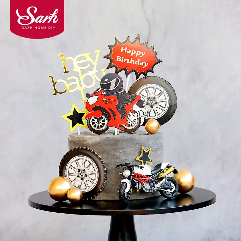Локомотив из сплава для торта мотоциклетный Топпер детского праздника украшение