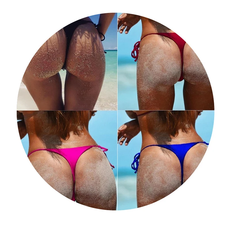

Sexy Bikini Bottoms Swimwear Womens Swimsuits Push-Up Cheeky Thong Bathing Suit Brazilian Beach Side Tie Underwear 2021