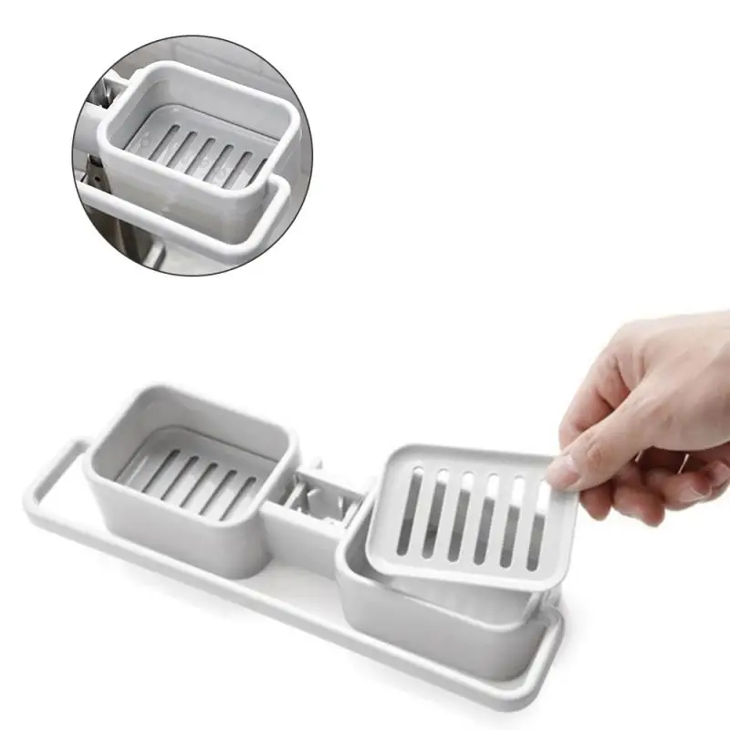 

Storage Rack Kitchen Buckle Faucet Storage Rack Drain Sponge Steel Ball Rack Adjustable Sink Double Grid Kitchen Storage Rack