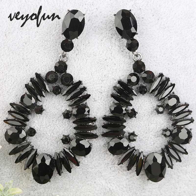 

Veyofun классические полые хрустальные висячие серьги, элегантные свадебные Висячие серьги, модные украшения для женщин, подарок