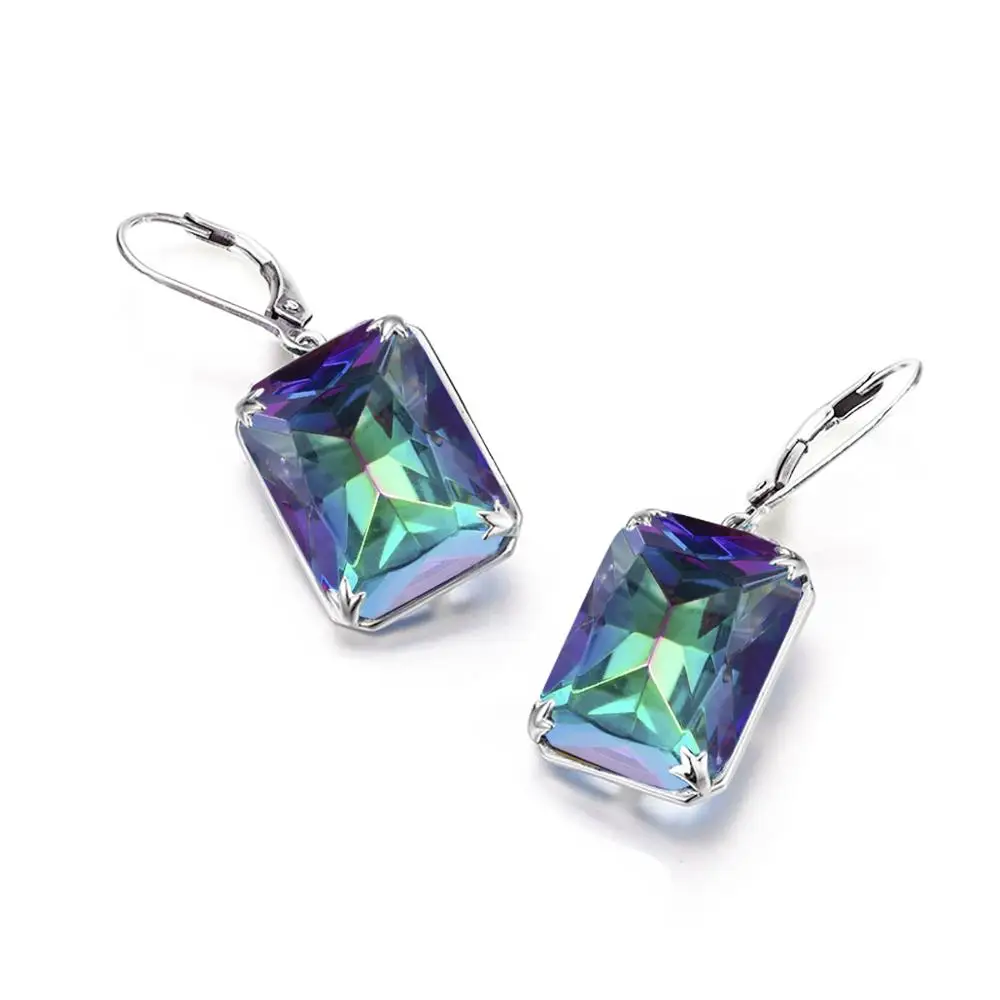 Серьги из серебра 925 пробы с Мистик топазом модные ювелирные изделия 2020 богемный