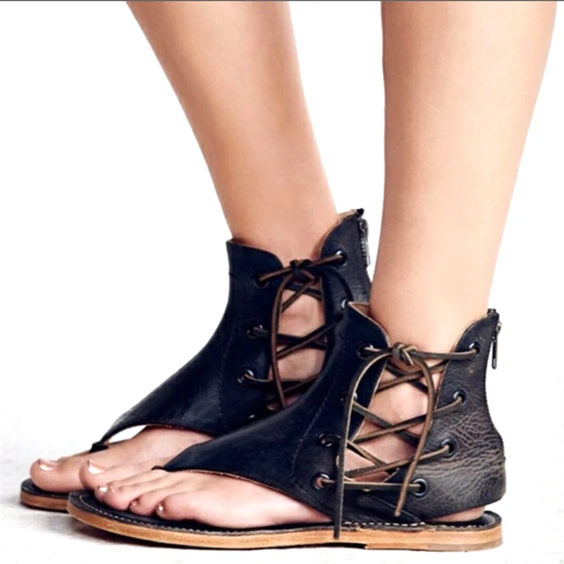 Женские сандалии на плоской подошве в европейском и американском стиле