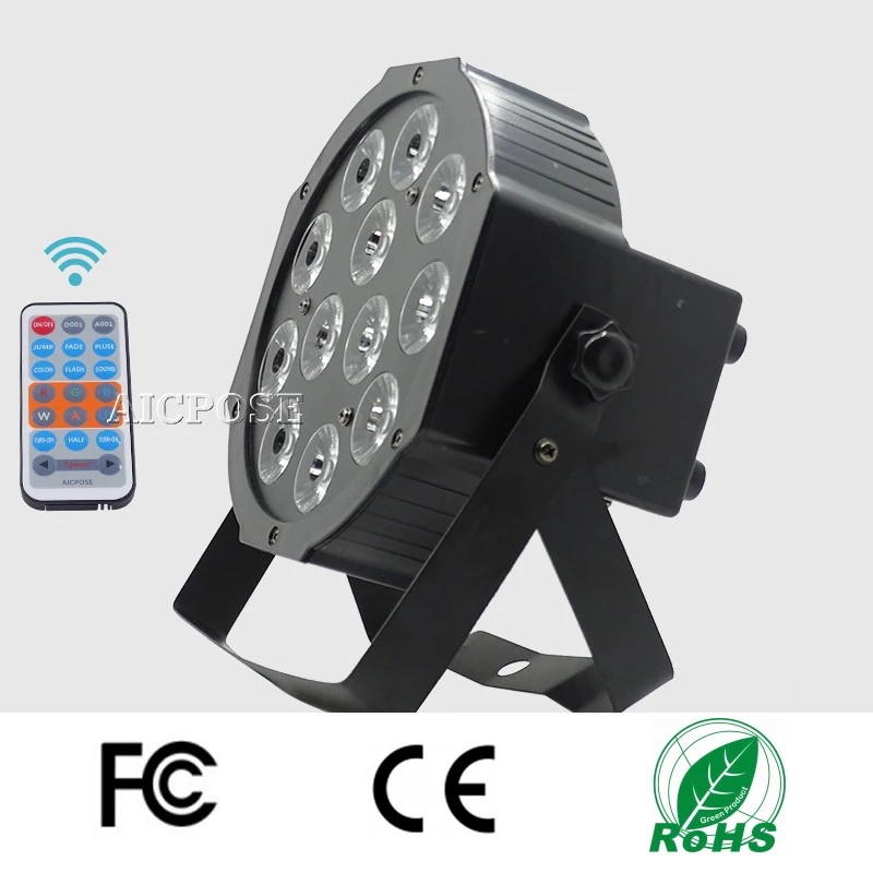 12x12 вт светодиодный Par с дистанционным управлением RGBW 4 в 1/RGBWA 5 UV 6 1 плоский DMX512