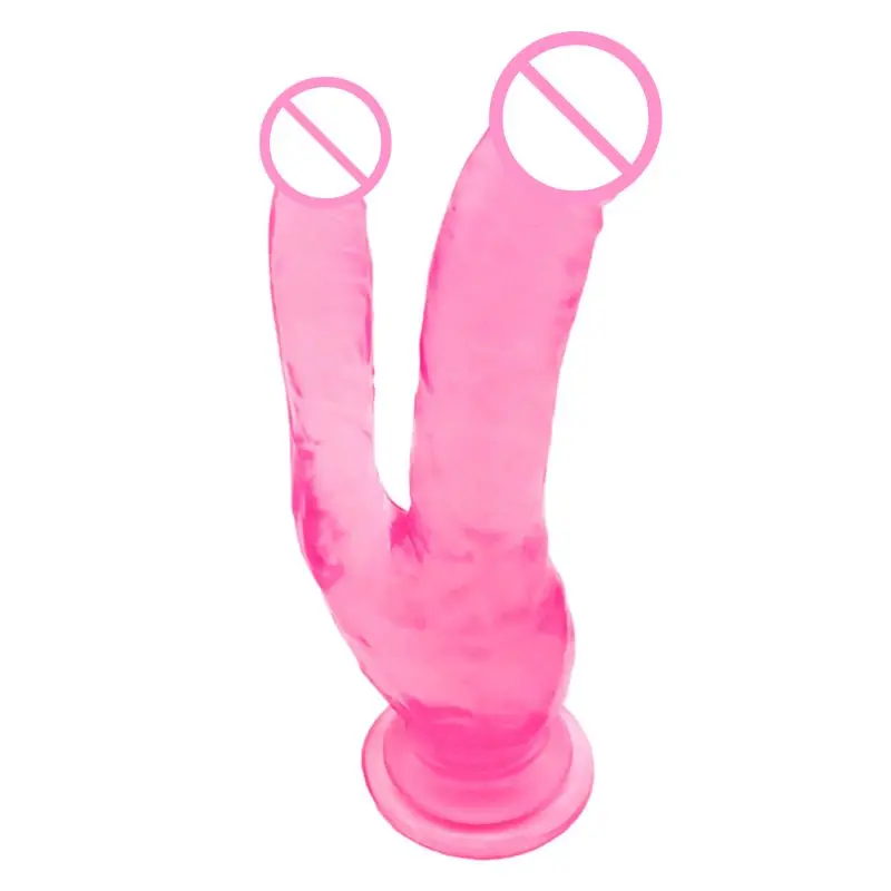 Двойной фаллоимитатор с присоской Женский мастурбатор огромный реалистичный