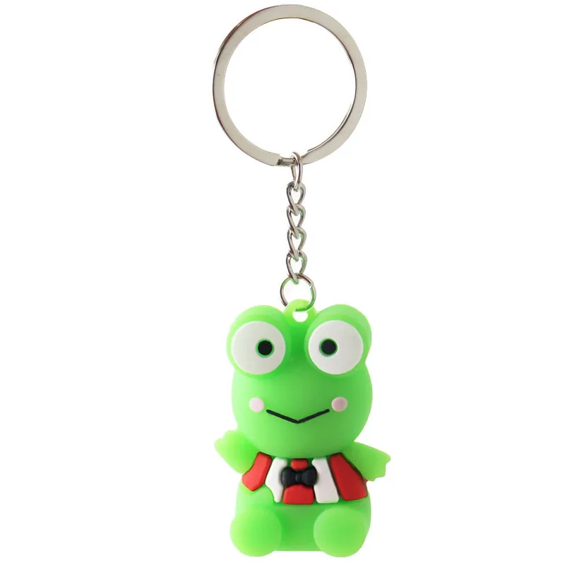 New Fashion Cute cartoon green frog keychain pendant animal shape silicone key chain backpack accessories holiday gift