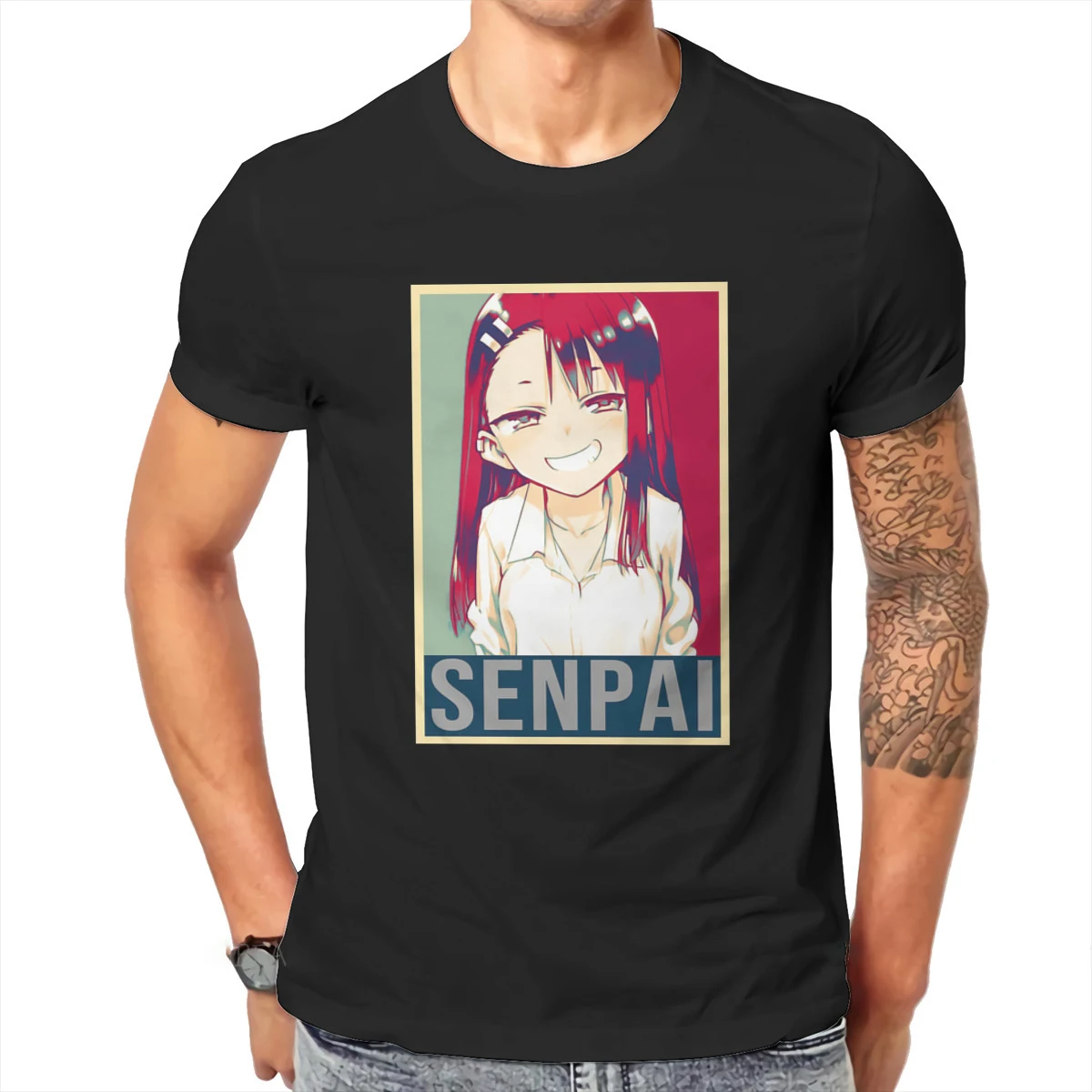 

Senpai Don't Toy with Me Miss Nagatoro T Shirt Vintage Gothic Big size O-Neck TShirt Big sales Harajuku Men's Clothing