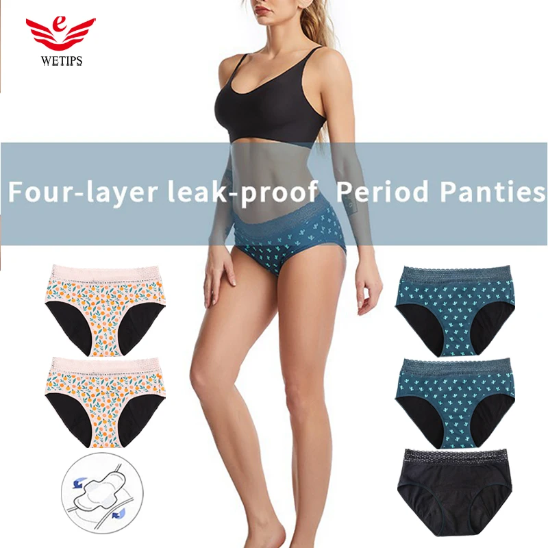 

5 Pcs Menstrual Protection Panties 4 Layers ropa interior mujer bragas menstruales Cotton Washable Leak Proof Period Panties