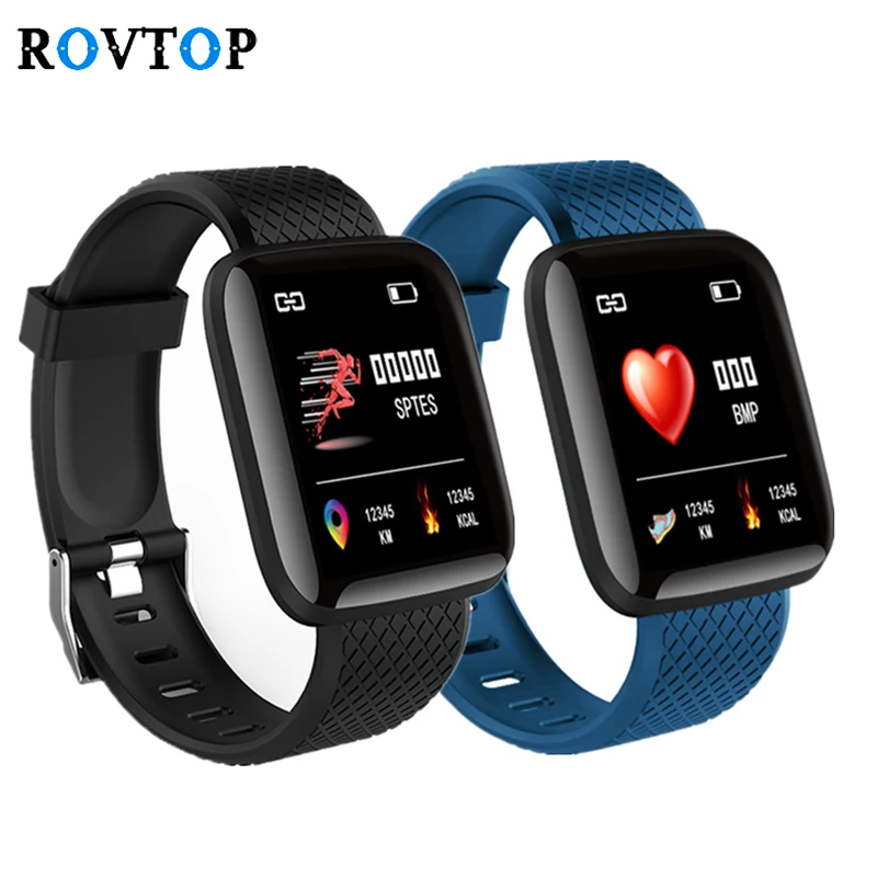 Смарт часы 116 Plus фитнес браслет с измерением артериального давления пульсометром