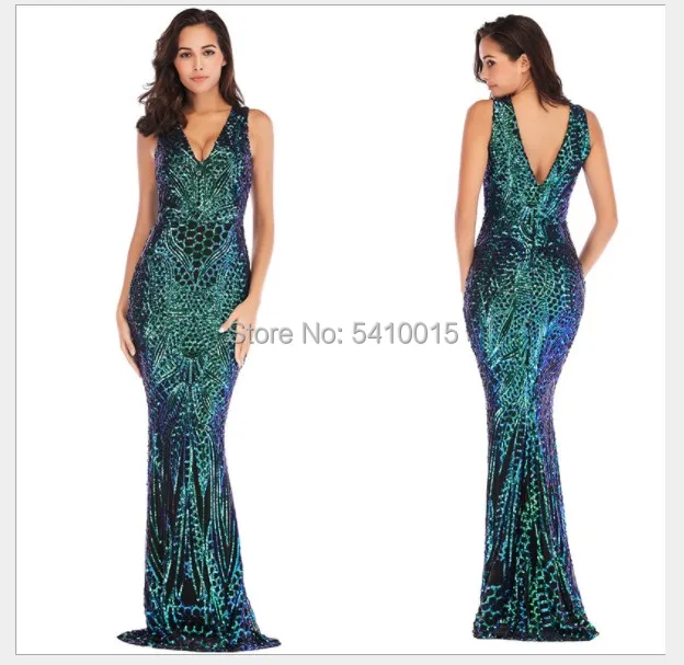 Вечерние платья с юбкой годе Ever Pretty длинные кружевные вечерние из тюля V образным