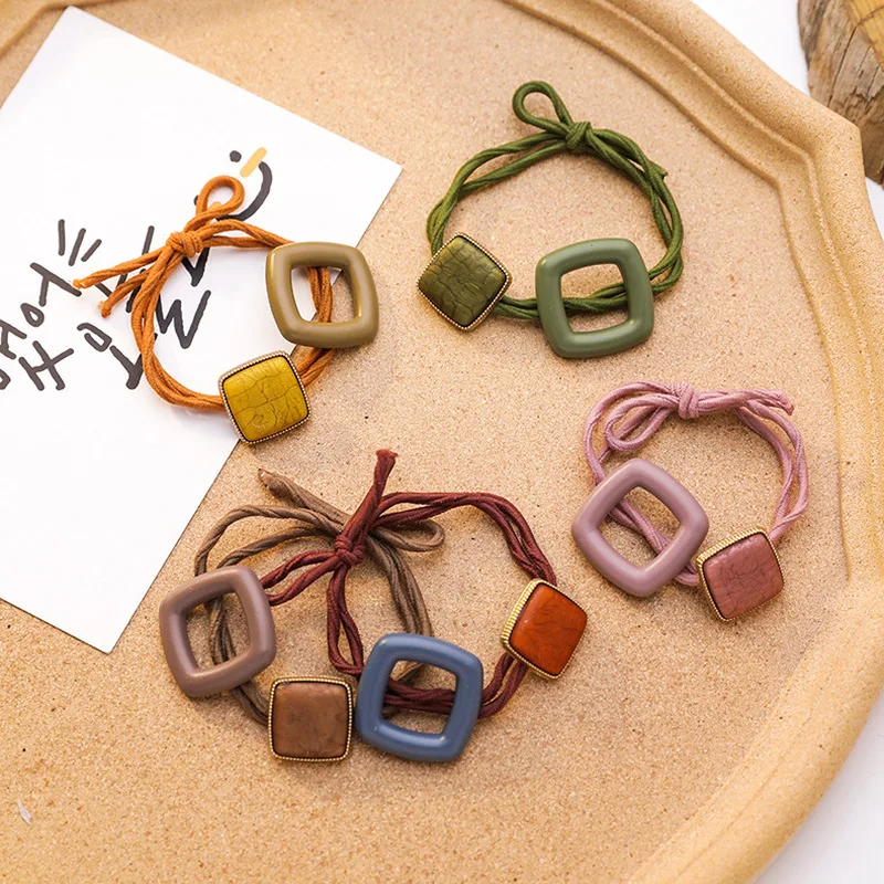 Женская резинка для волос с геометрическим рисунком простая в Корейском стиле