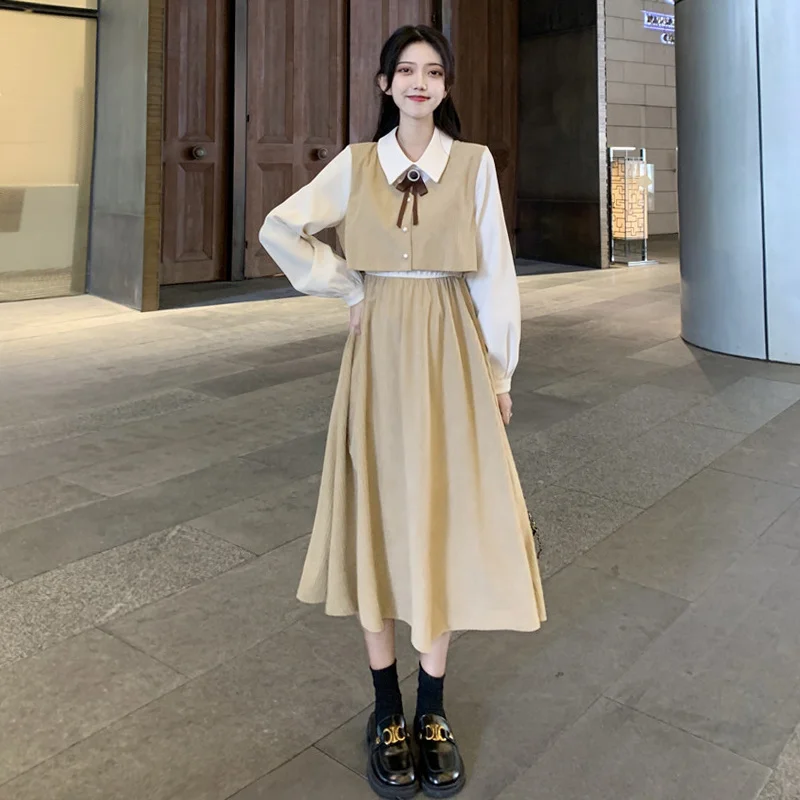 

waist two-piece dress women's autumn and winter 2021 chic design, and slim skirt Nuyoah