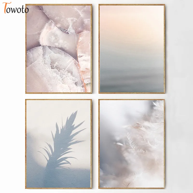 Пастельная цветная Картина на холсте скандинавский плакат минималистичный