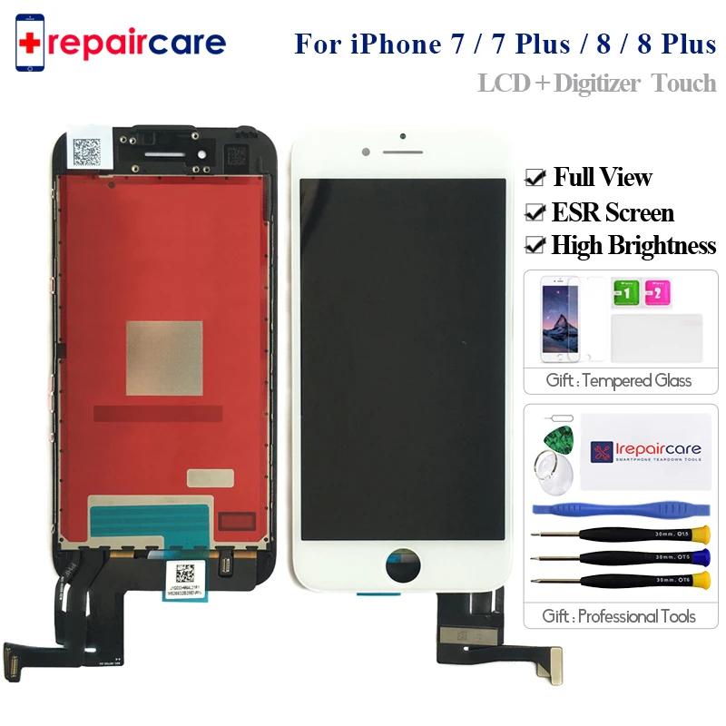 ЖК-дисплей для iPhone 7 8 Plus 3D сенсорный экран с полным обзором высокая яркость Замена