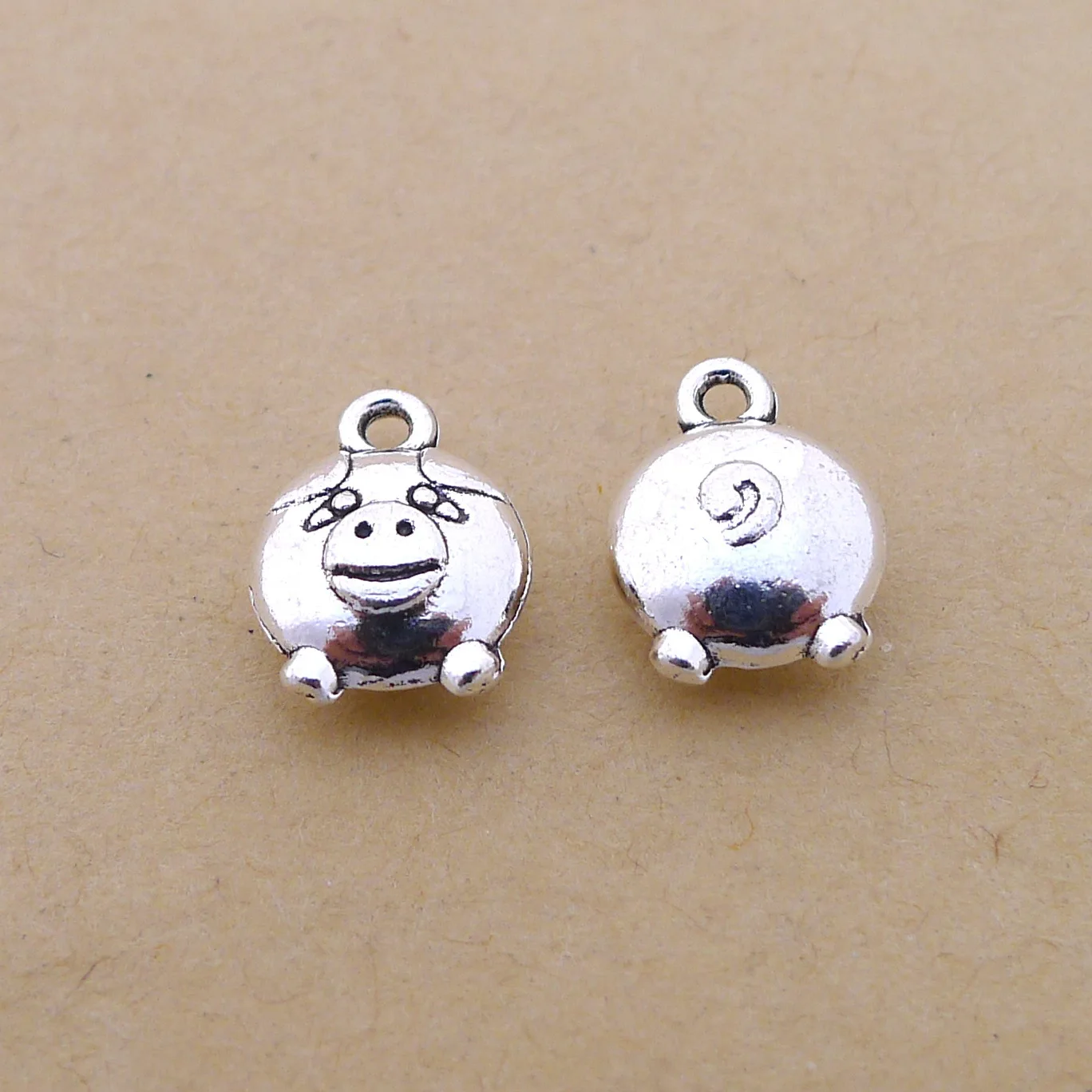 

Handmade Earrings Charms Diy Accessories For Jewelry Pendant Bracelet 10pcs 10x13mm Antique Silver Color Pig Charms
