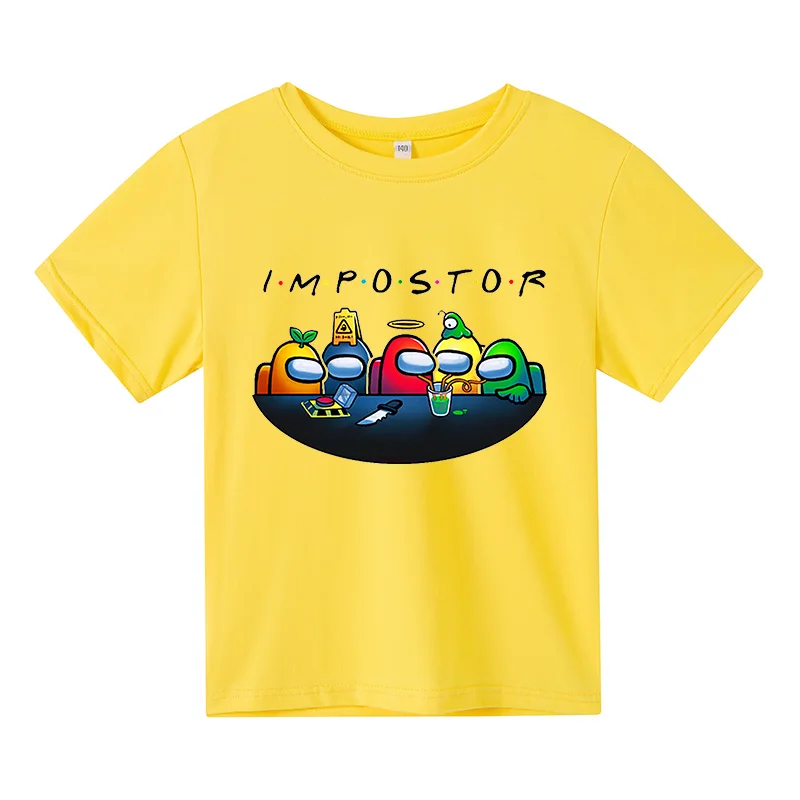 

T-shirt Girls Funny Clothes Boys Costume Children 2021 Summer Tops Hot Game Kids Tshirts New among Us 4-14Y Kids Clothing Length