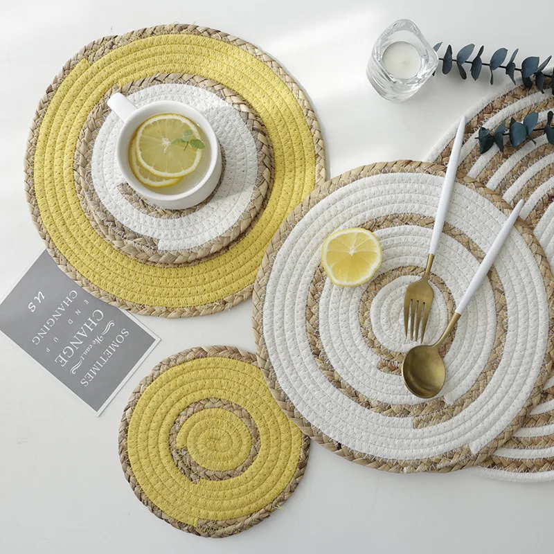 1 шт. круглая овальная тарелка в скандинавском стиле хлопковая льняная