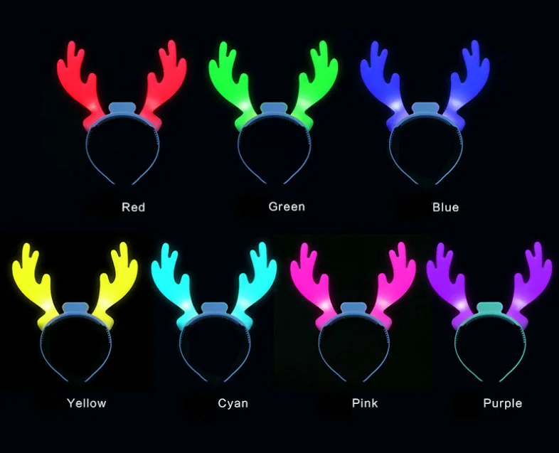 СВЕТОДИОДНЫЙ Красочный рождественские ободки праздничные вечерние блестящие