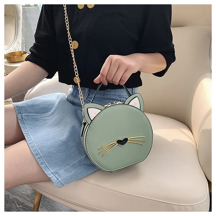 Женская сумка мессенджер Harajuku Wind Cat черная маленькая через плечо в стиле ретро