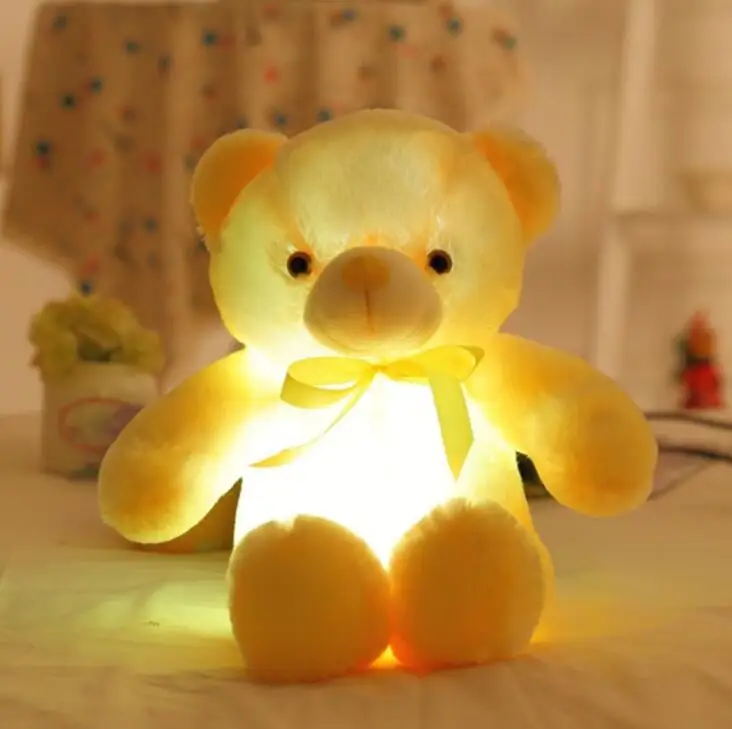 

2021 New 30CM Colorful Glowing Teddy Bear Luminous Plush Toys LED Bear Stuffed Plush Doll Toy Teddy Bear Lovely Gifts for Kids