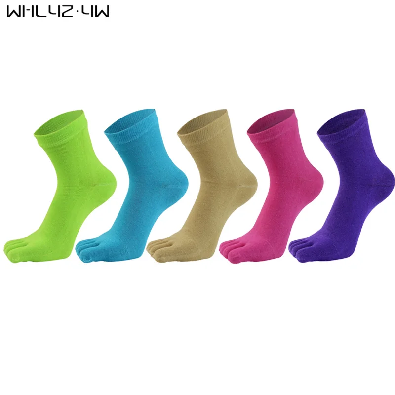 

5 Pairs Combed Cotton Five Finger Socks Woman Girl Solid Fashion Breathable,Deodorant Happy Short Socks With Toes Hot Sell