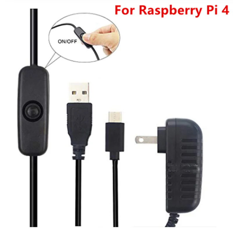 Блок питания Aokin 5 в 3 А Raspberry Pi 4 адаптер Type-C с выключателем зарядное устройство для